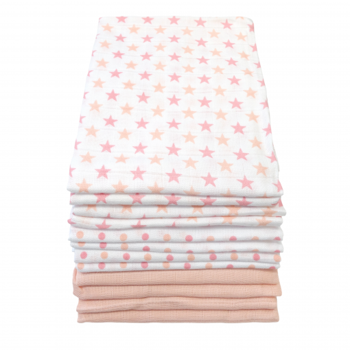 MuslinZ 12 Pack Muslin Squares Patterned Cotton